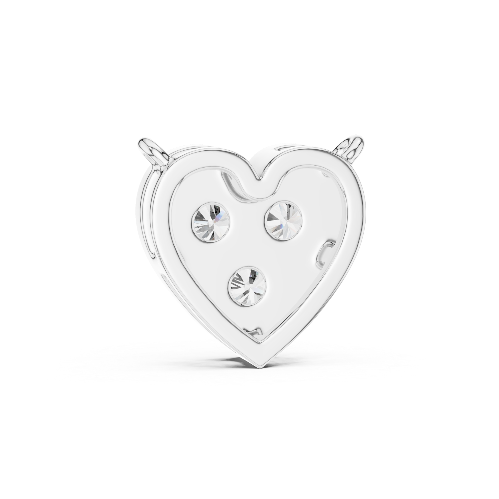  White Gold Infinite Devotion Heart Charm Pendant Front View
