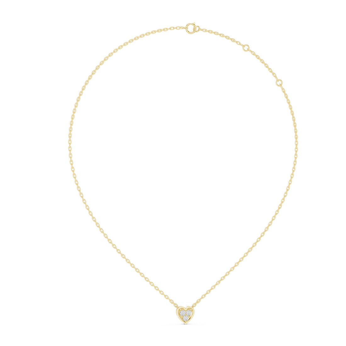 Gold Infinite Devotion Heart Charm Pendant Right View