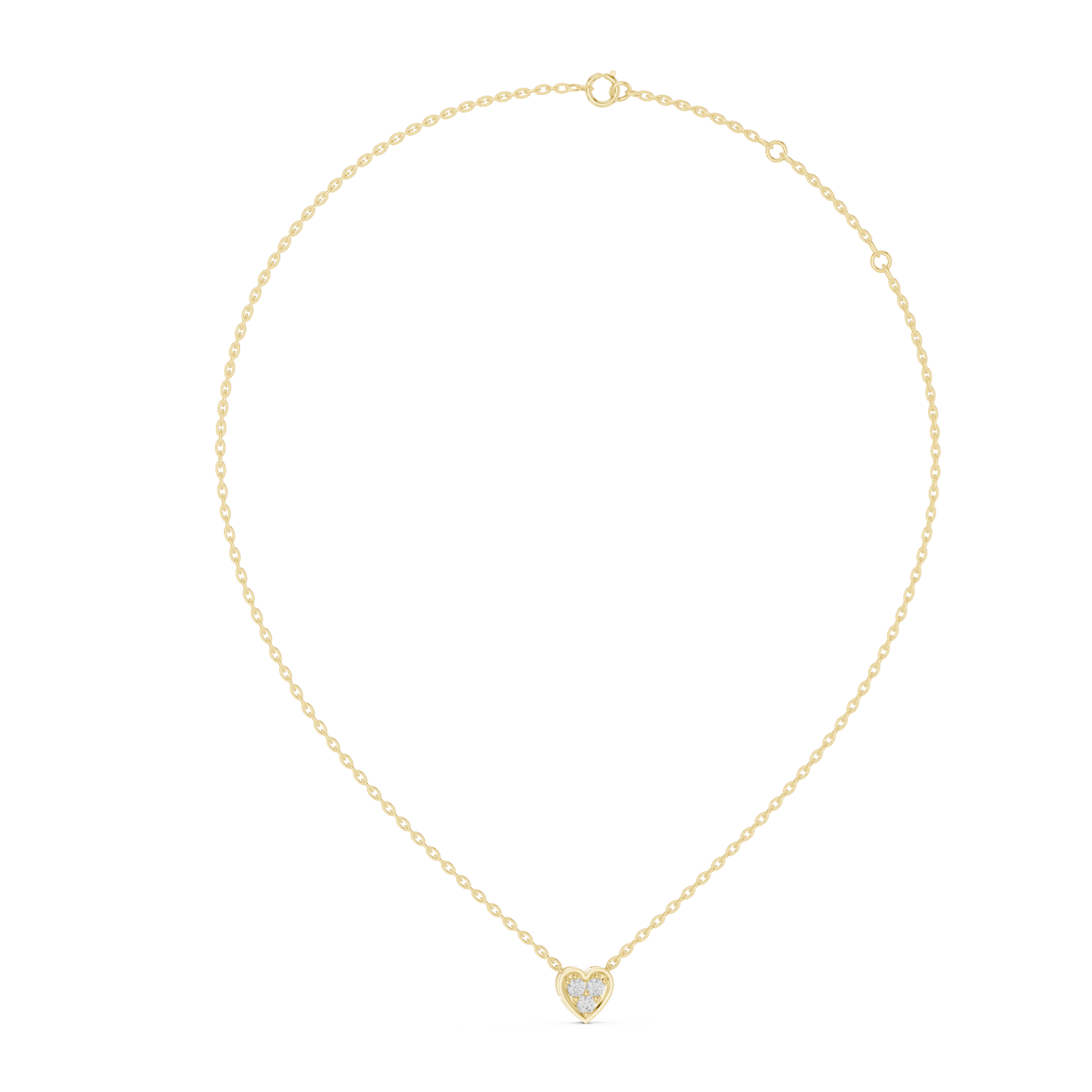  Gold Infinite Devotion Heart Charm Pendant Left View