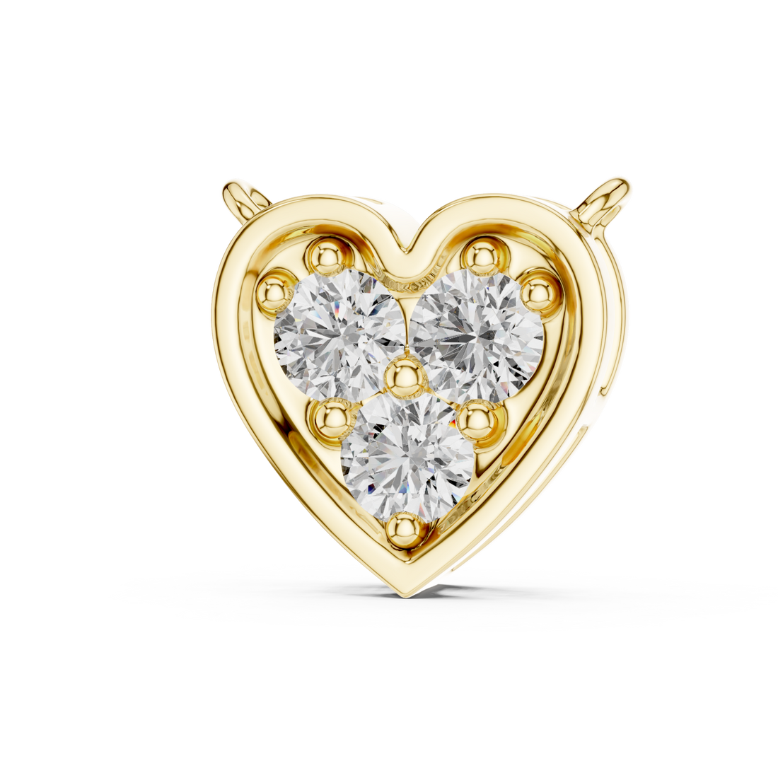 Gold Infinite Devotion Heart Charm Pendant Right View