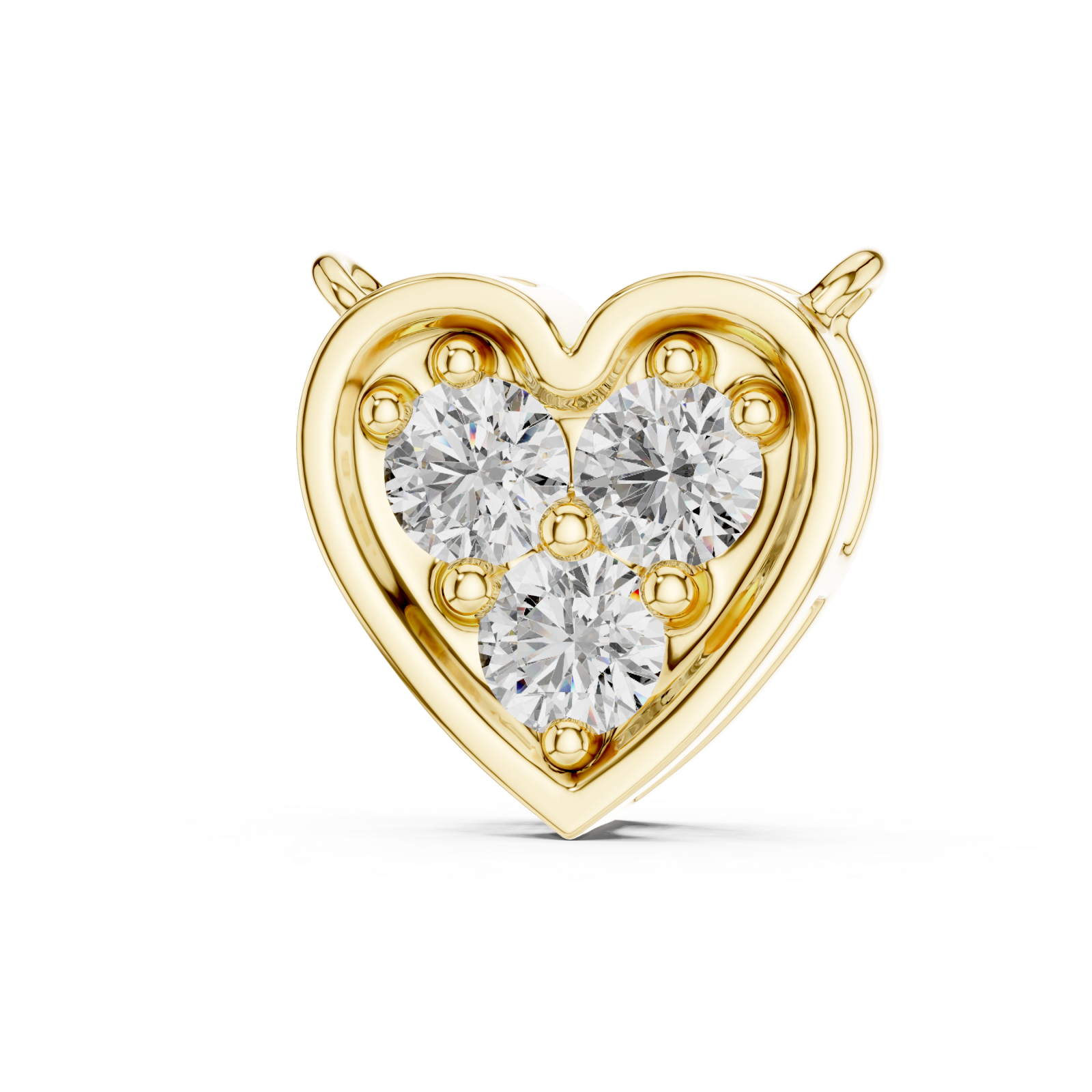 Gold Infinite Devotion Heart Charm Pendant Right View