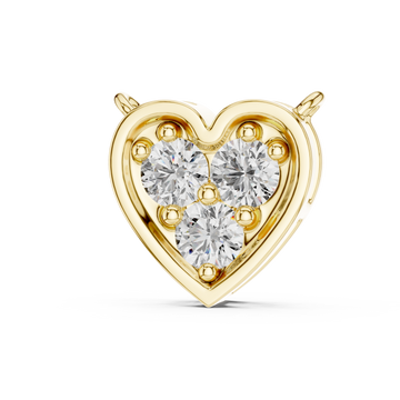 Gold Infinite Devotion Heart Charm Pendant Right View