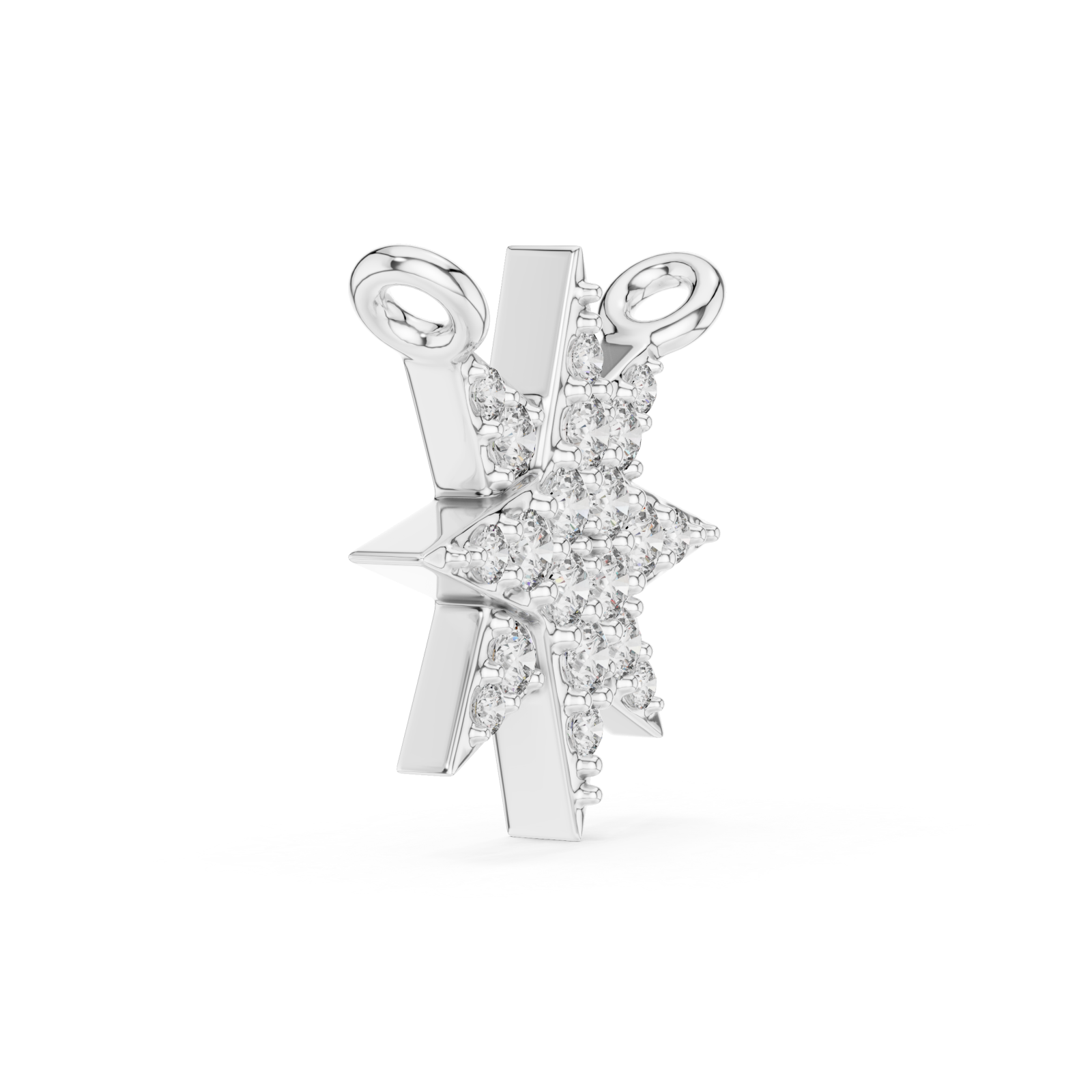  White Gold Northern Spark Pendant Side View