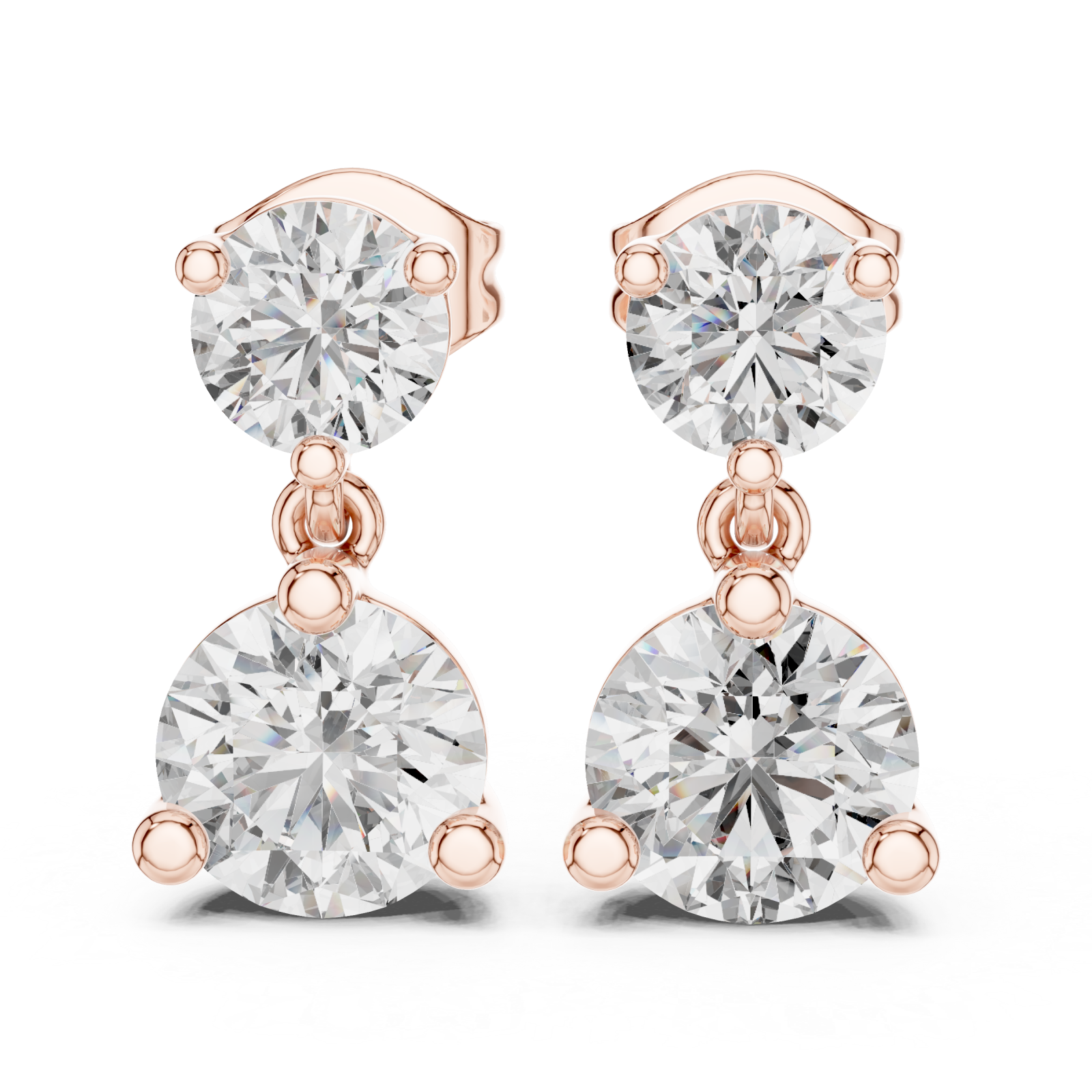  Rose Gold Celestial Harmony Double-round Earrings Left View