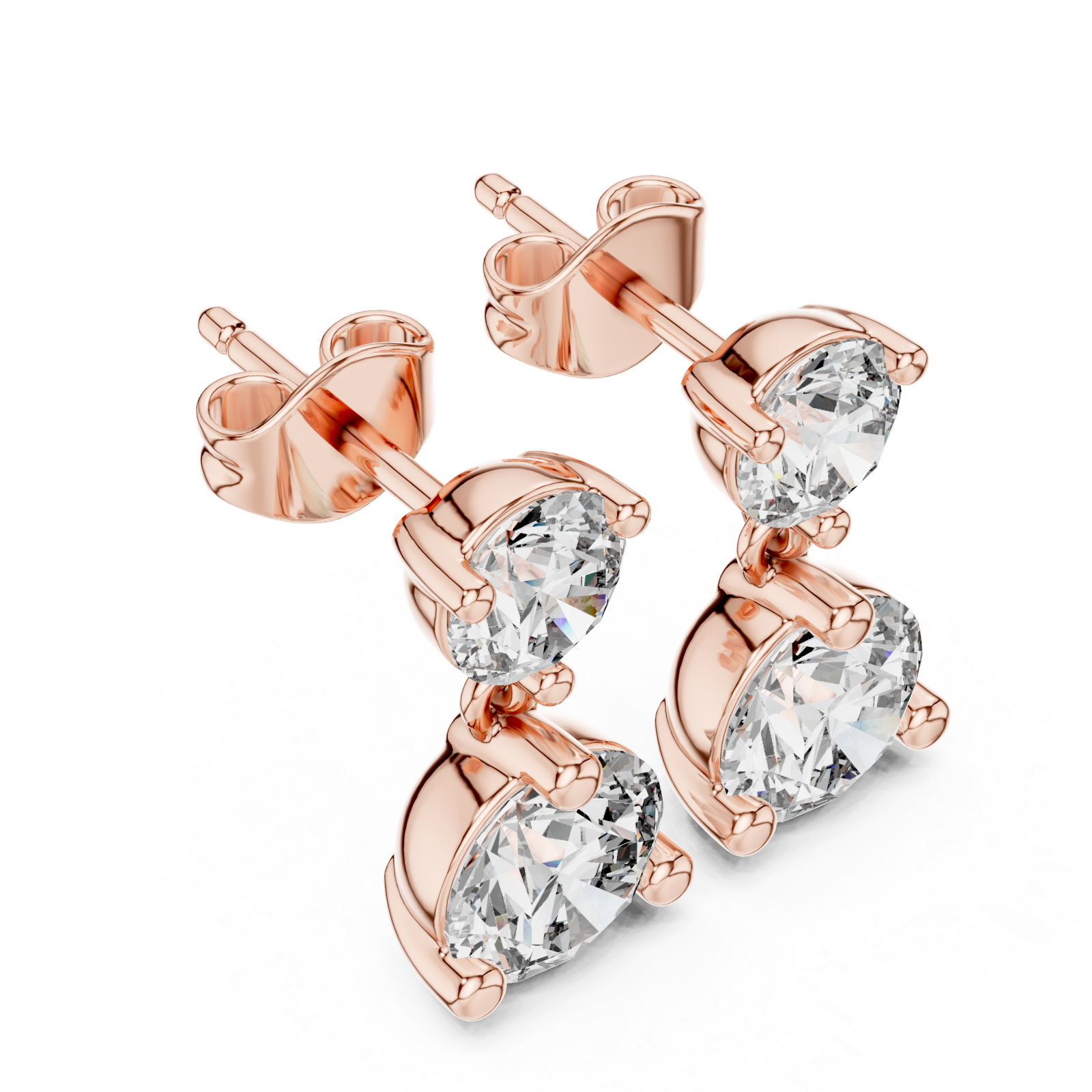  Rose Gold Celestial Harmony Double-round Earrings Right View