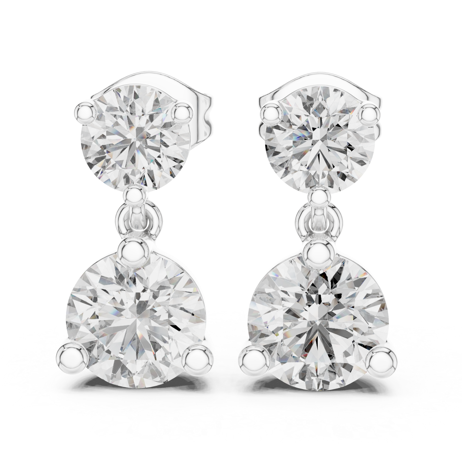  White Gold Celestial Harmony Double-round Earrings Left View