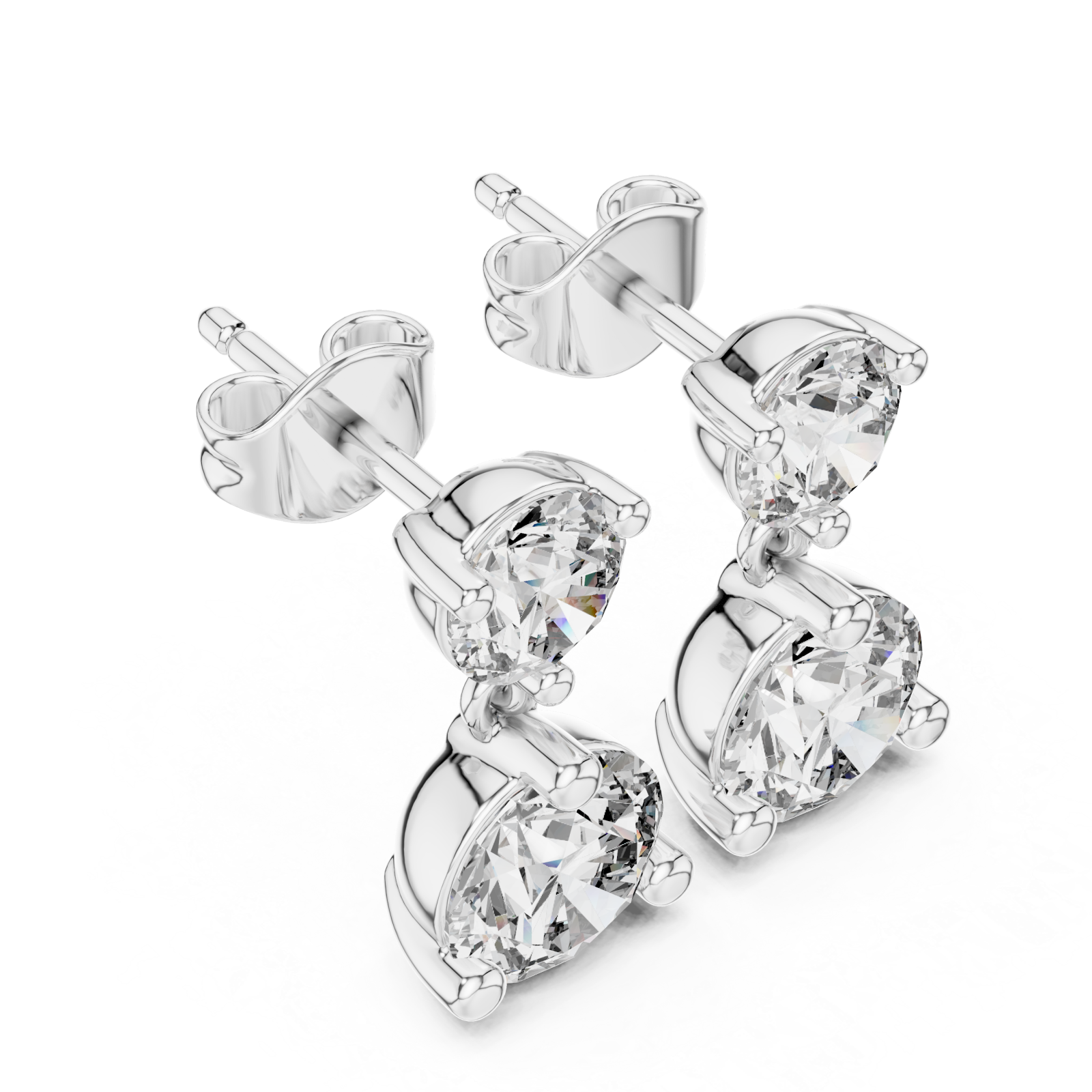  White Gold Celestial Harmony Double-round Earrings Right View
