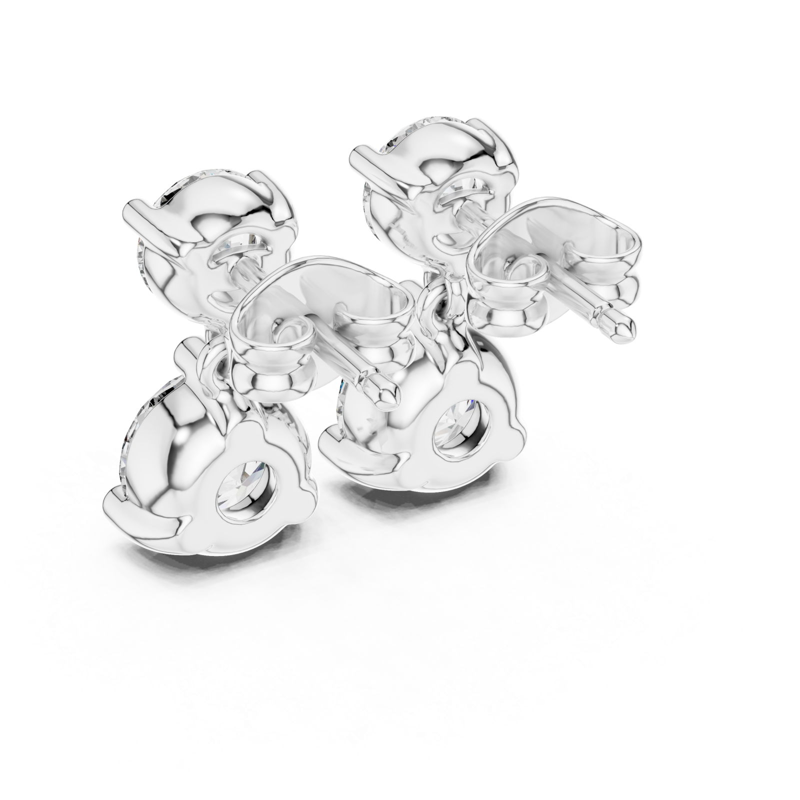  White Gold Celestial Harmony Double-round Earrings Side View