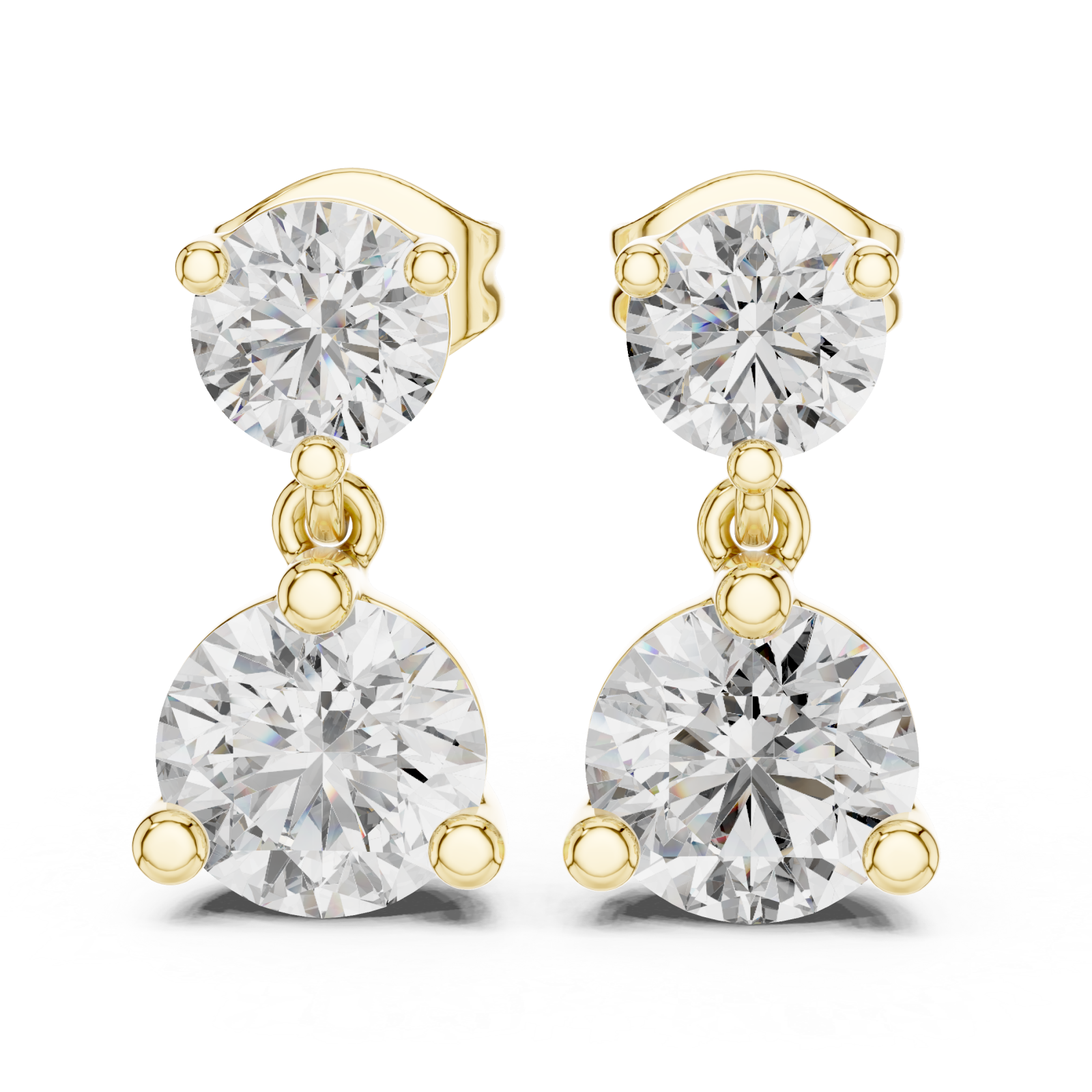 Gold Celestial Harmony Double-round Earrings Left View