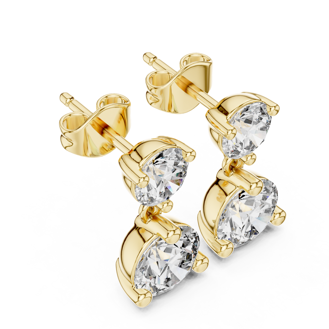 Gold Celestial Harmony Double-round Earrings Right View