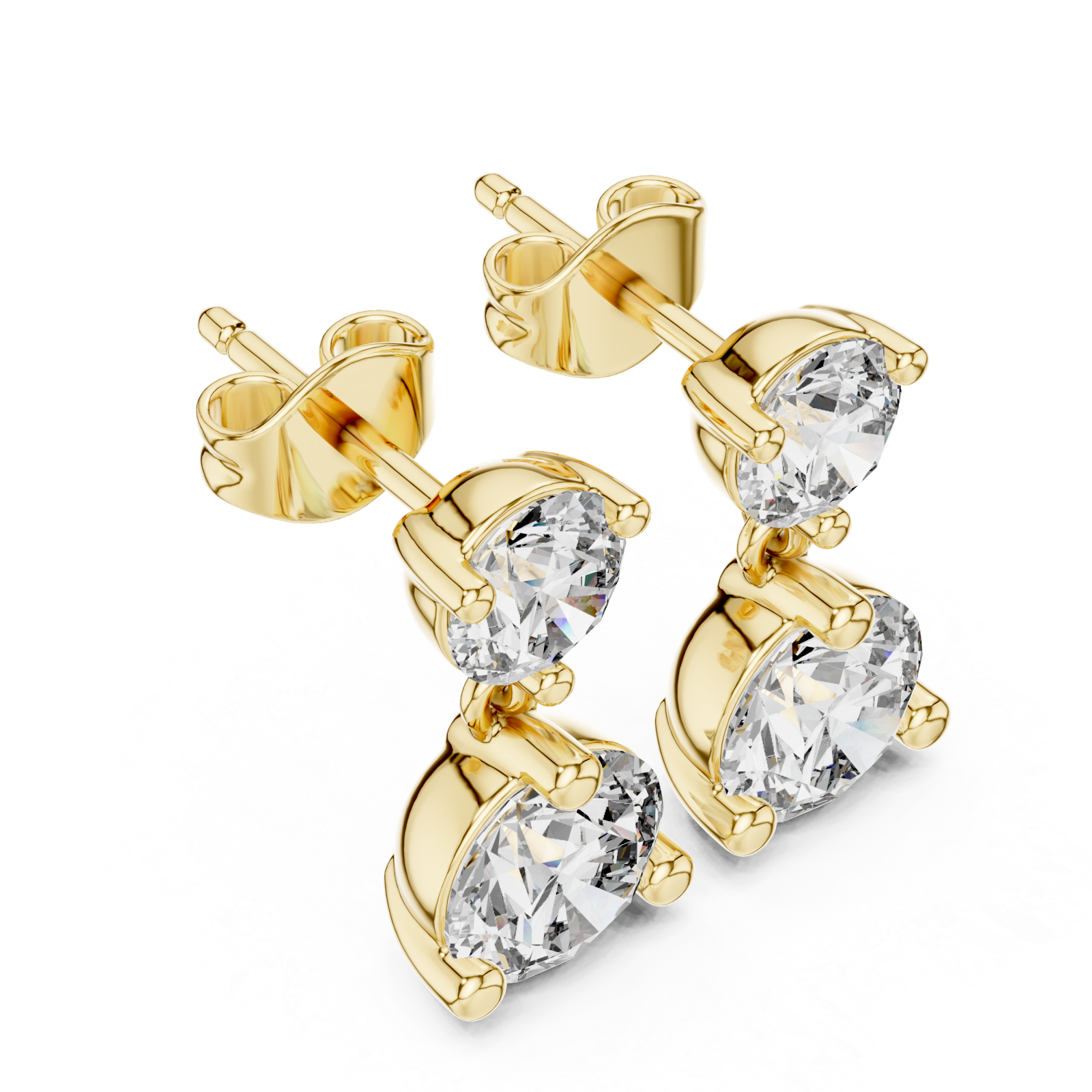 Gold Celestial Harmony Double-round Earrings Right View