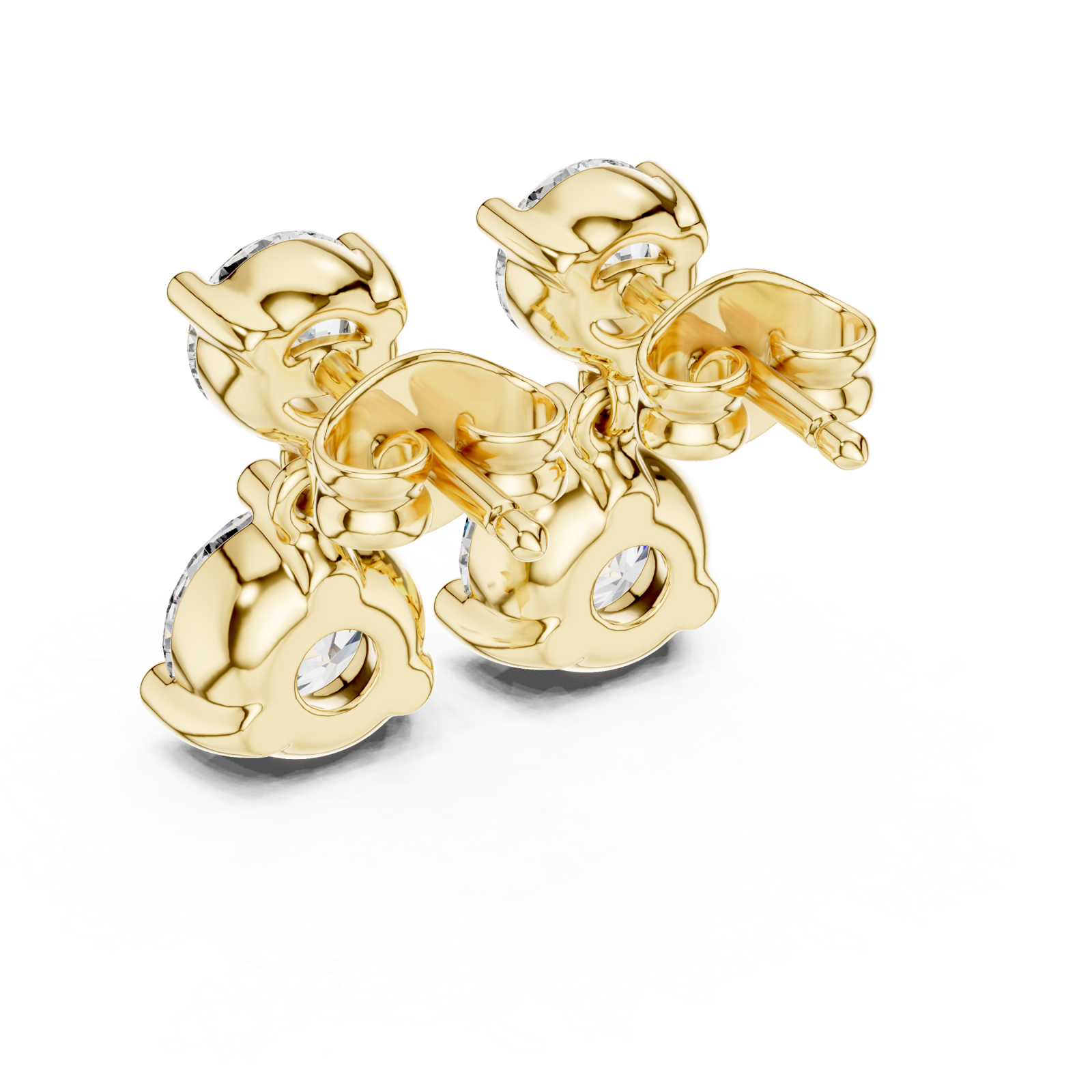  Gold Celestial Harmony Double-round Earrings Side View