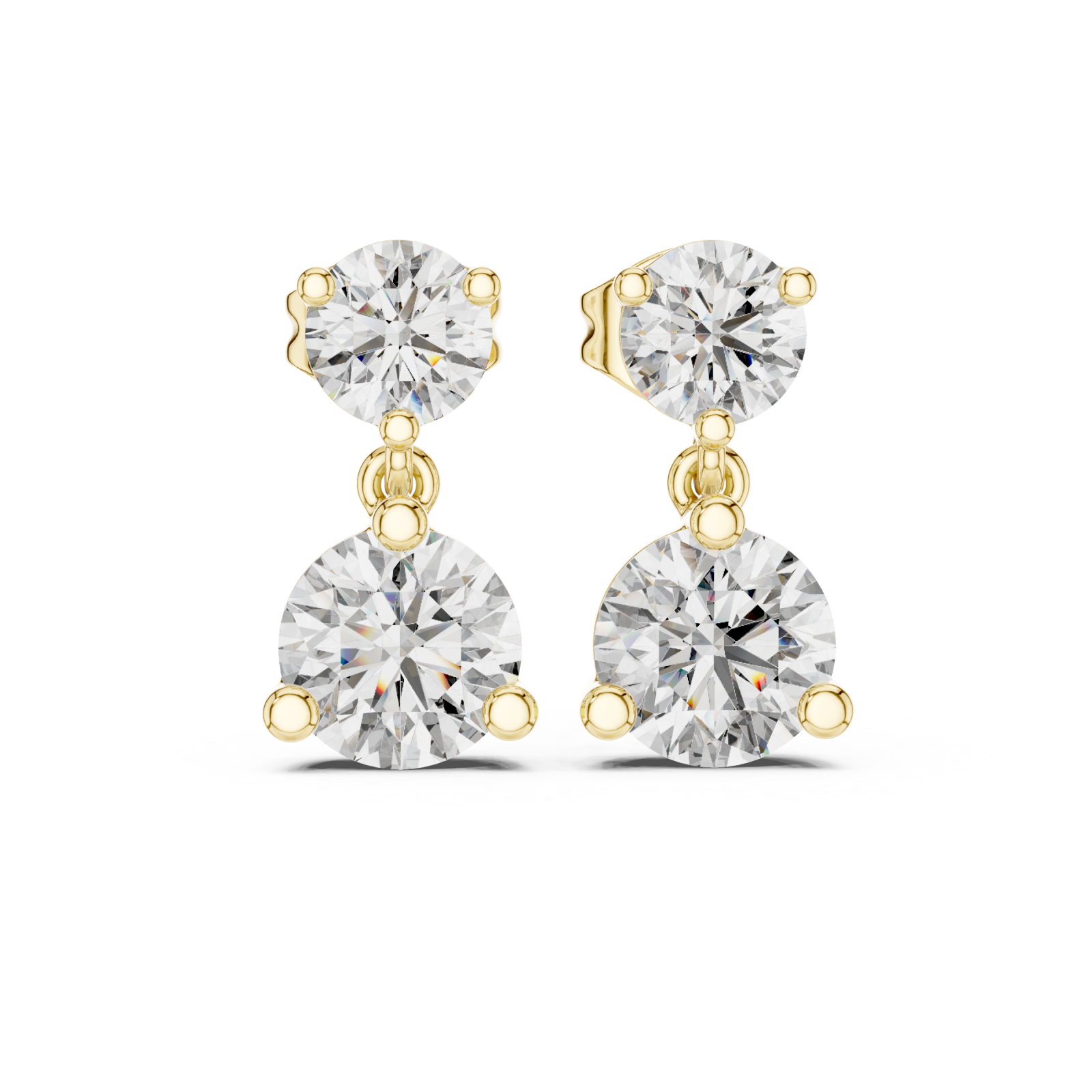  Gold Celestial Harmony Double-round Earrings Front View