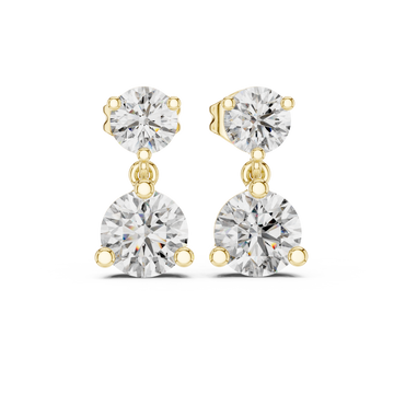  Gold Celestial Harmony Double-round Earrings Front View