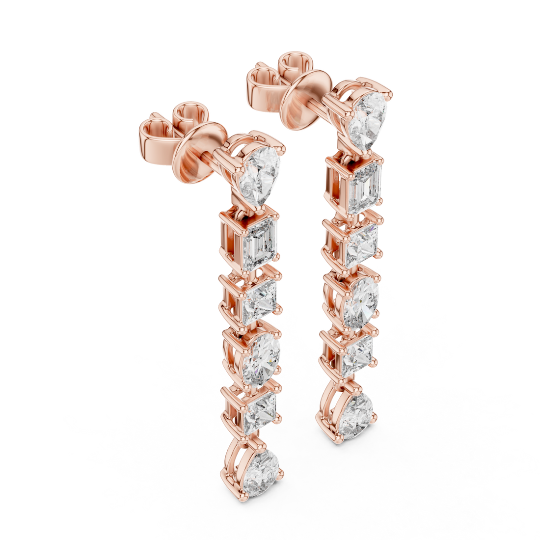  Rose Gold Chic Whisper Love Dangle Earrings Right View