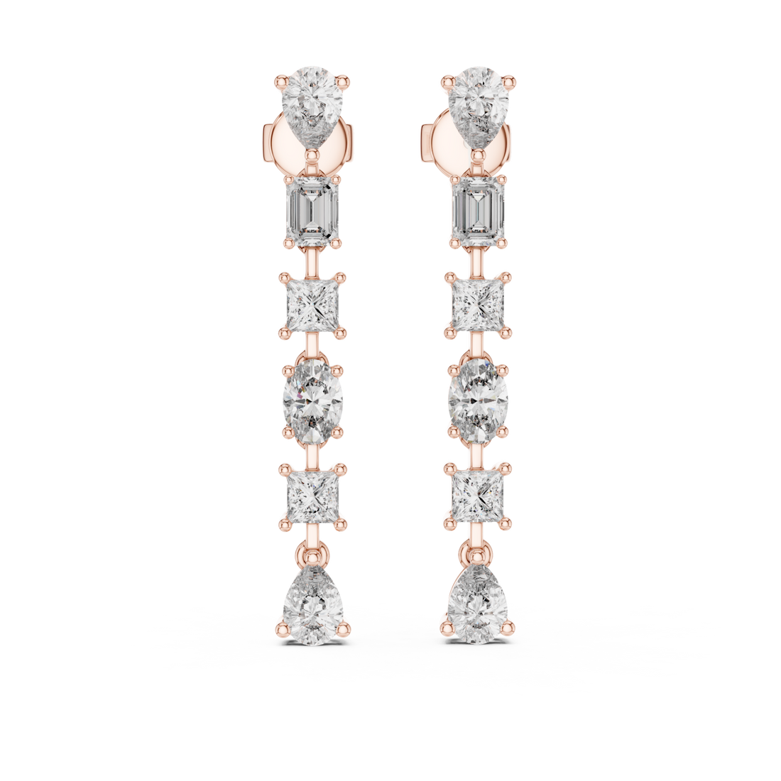  Rose Gold Chic Whisper Love Dangle Earrings Right View