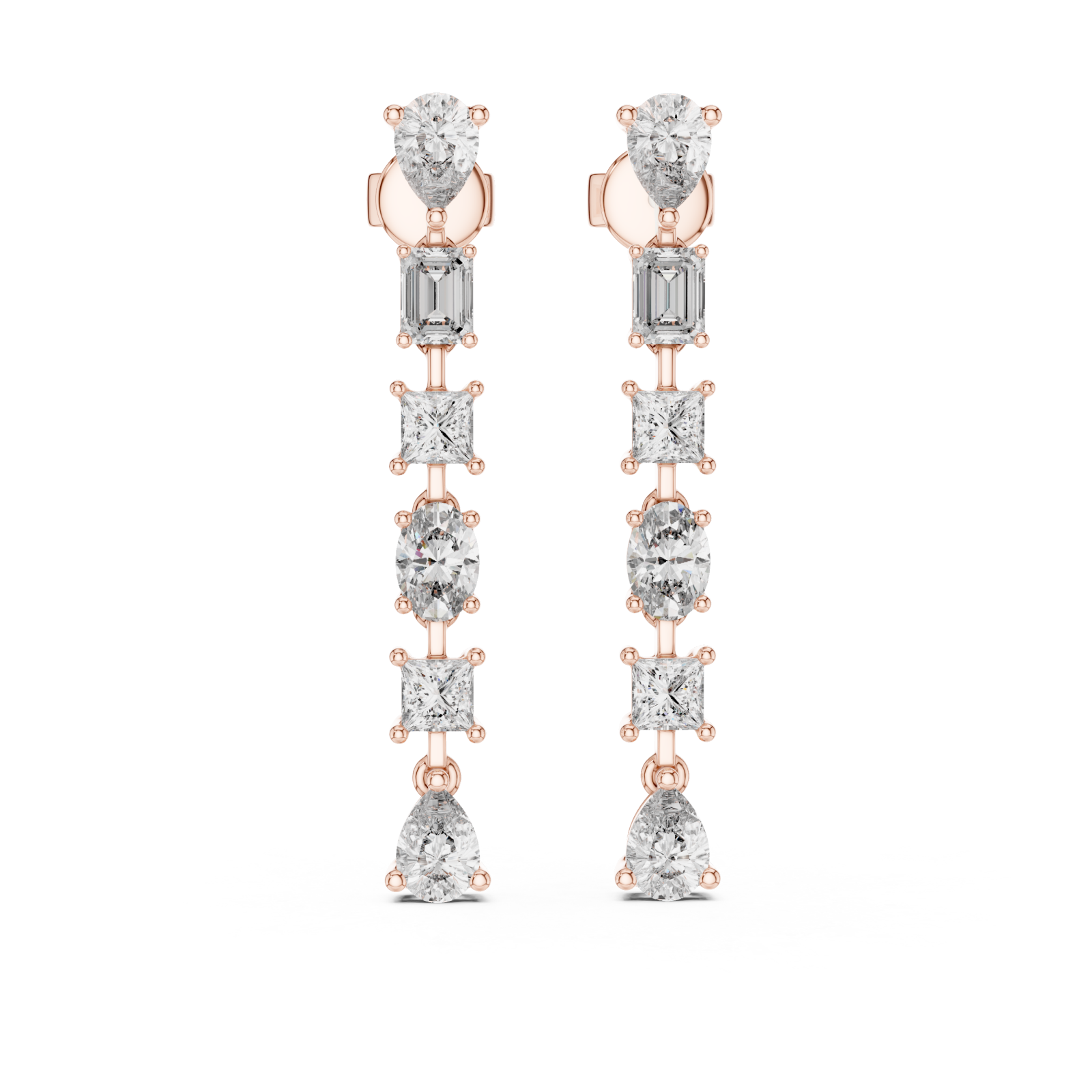  Rose Gold Chic Whisper Love Dangle Earrings Front View