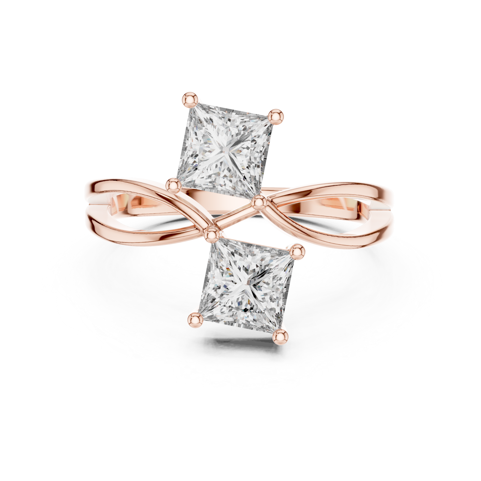  Rose Gold Infinite Vow Embrace Affinity Duo Band Front View