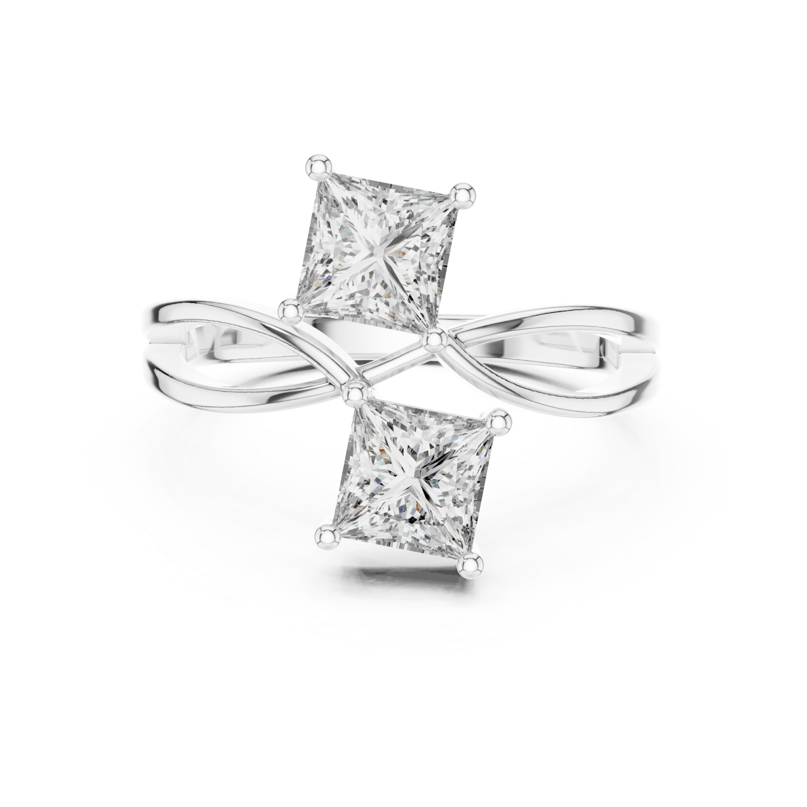  White Gold Infinite Vow Embrace Affinity Duo Band Front View