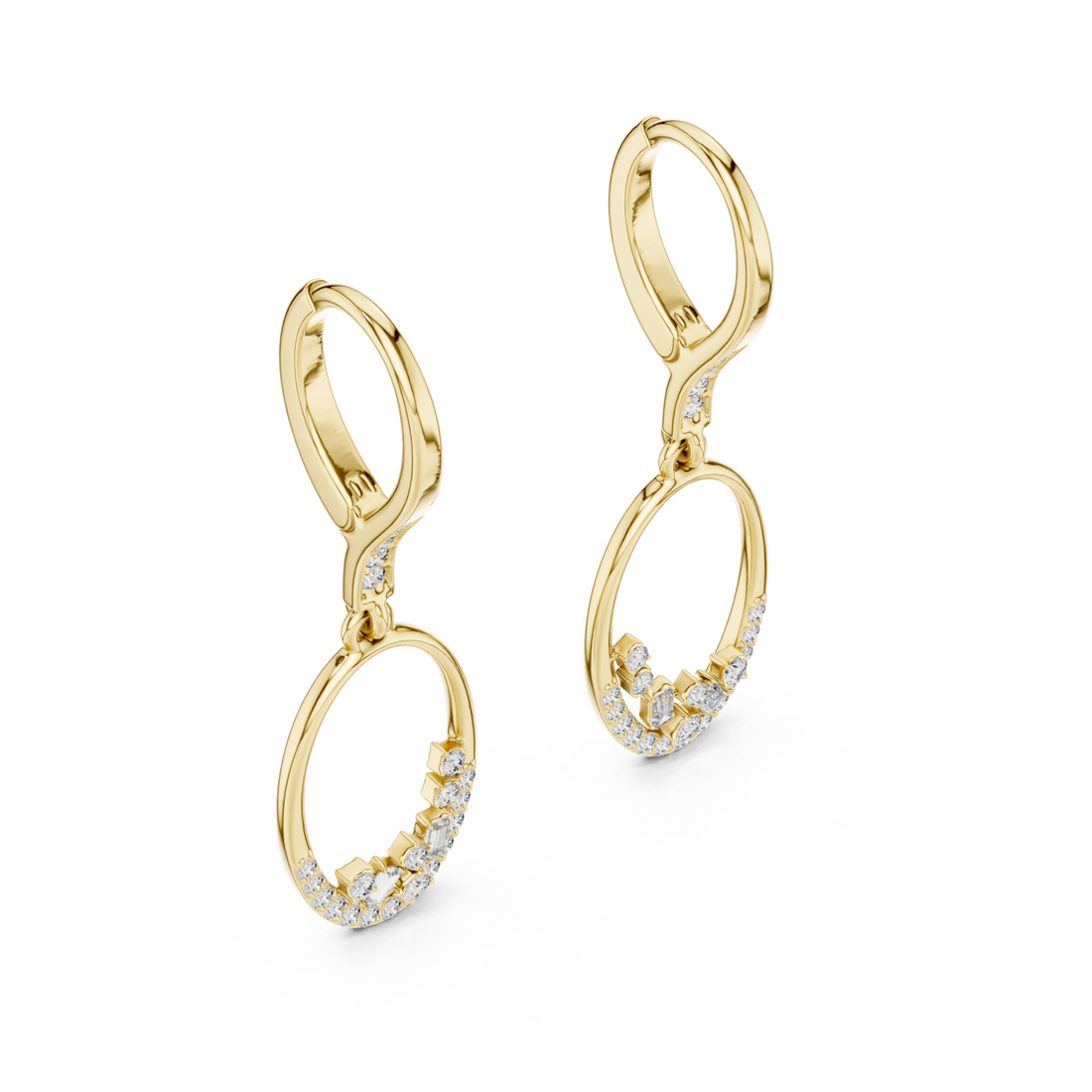 Gold Chic Whisper Open Hoop Dangle Earrings Right View