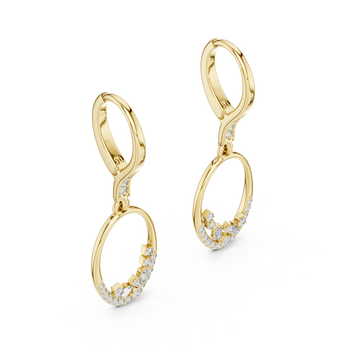 Gold Chic Whisper Open Hoop Dangle Earrings Right View