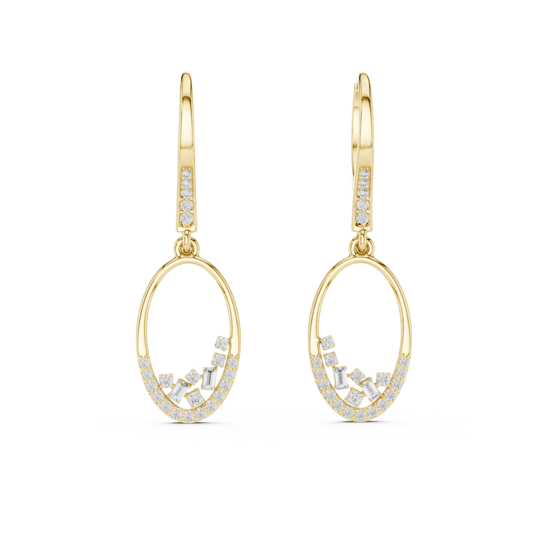Gold Chic Whisper Open Hoop Dangle Earrings Right View