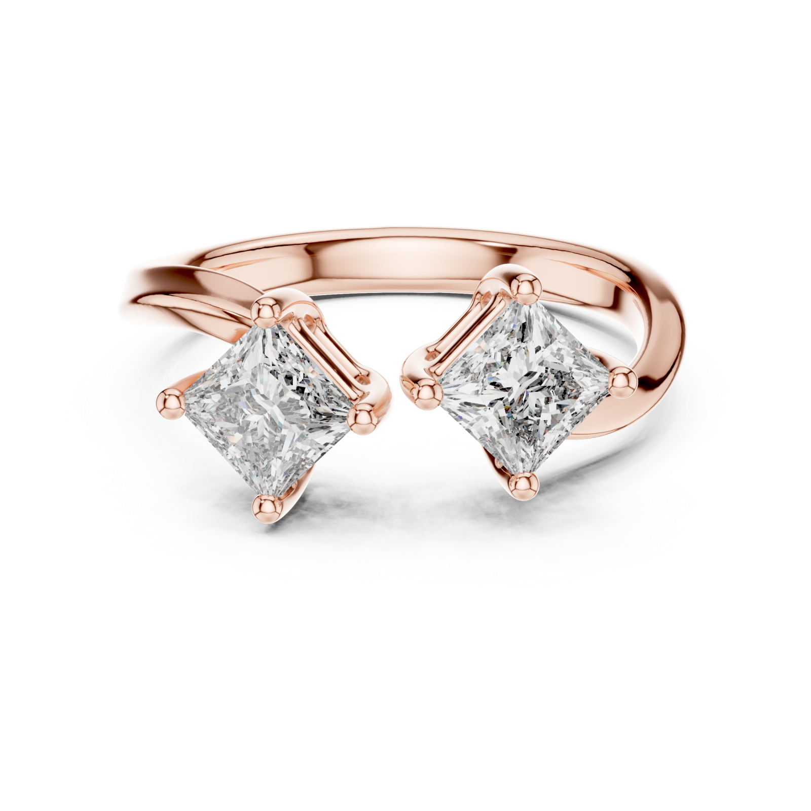  Rose Gold Blooming Silhouette Statement Band Front View
