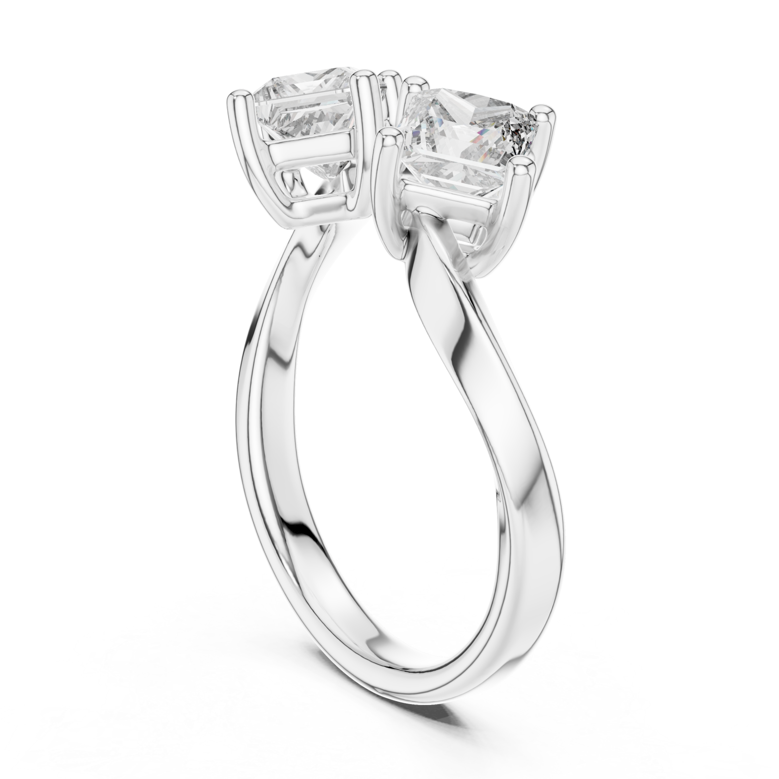  White Gold Blooming Silhouette Statement Band Left View