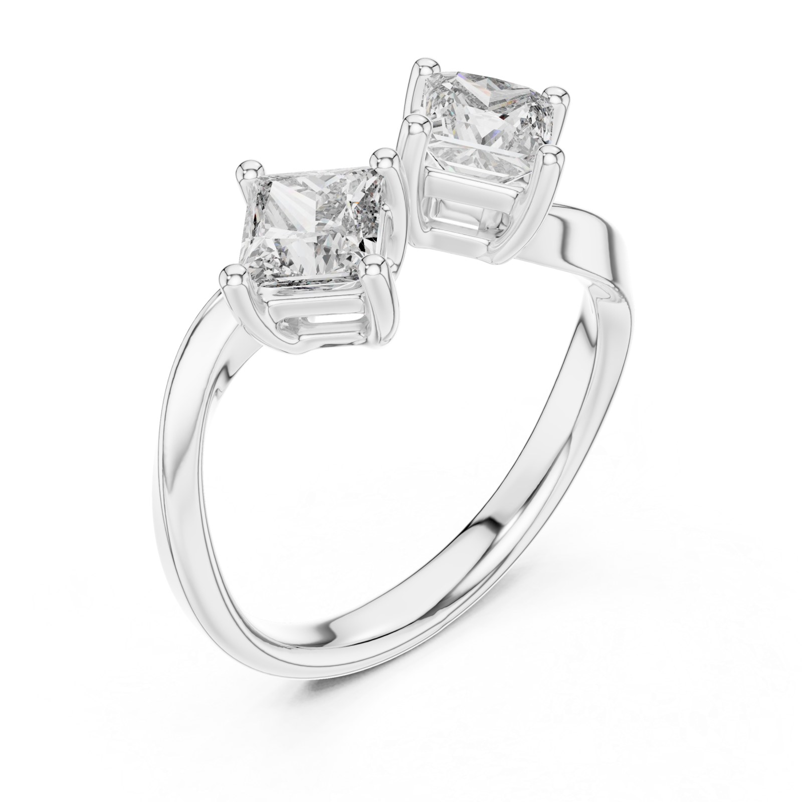  White Gold Blooming Silhouette Statement Band Right View