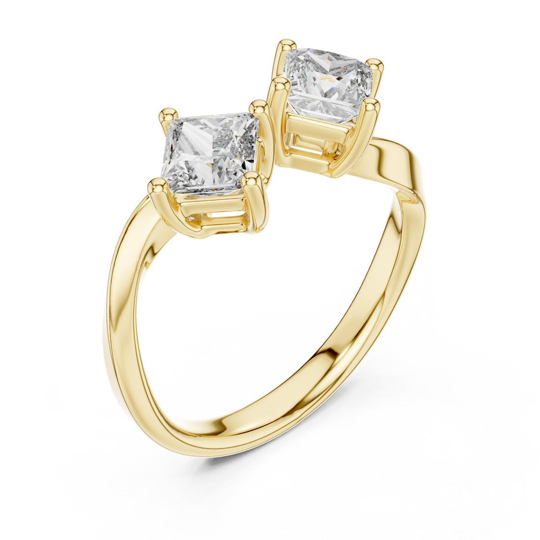Gold Blooming Silhouette Statement Band Right View