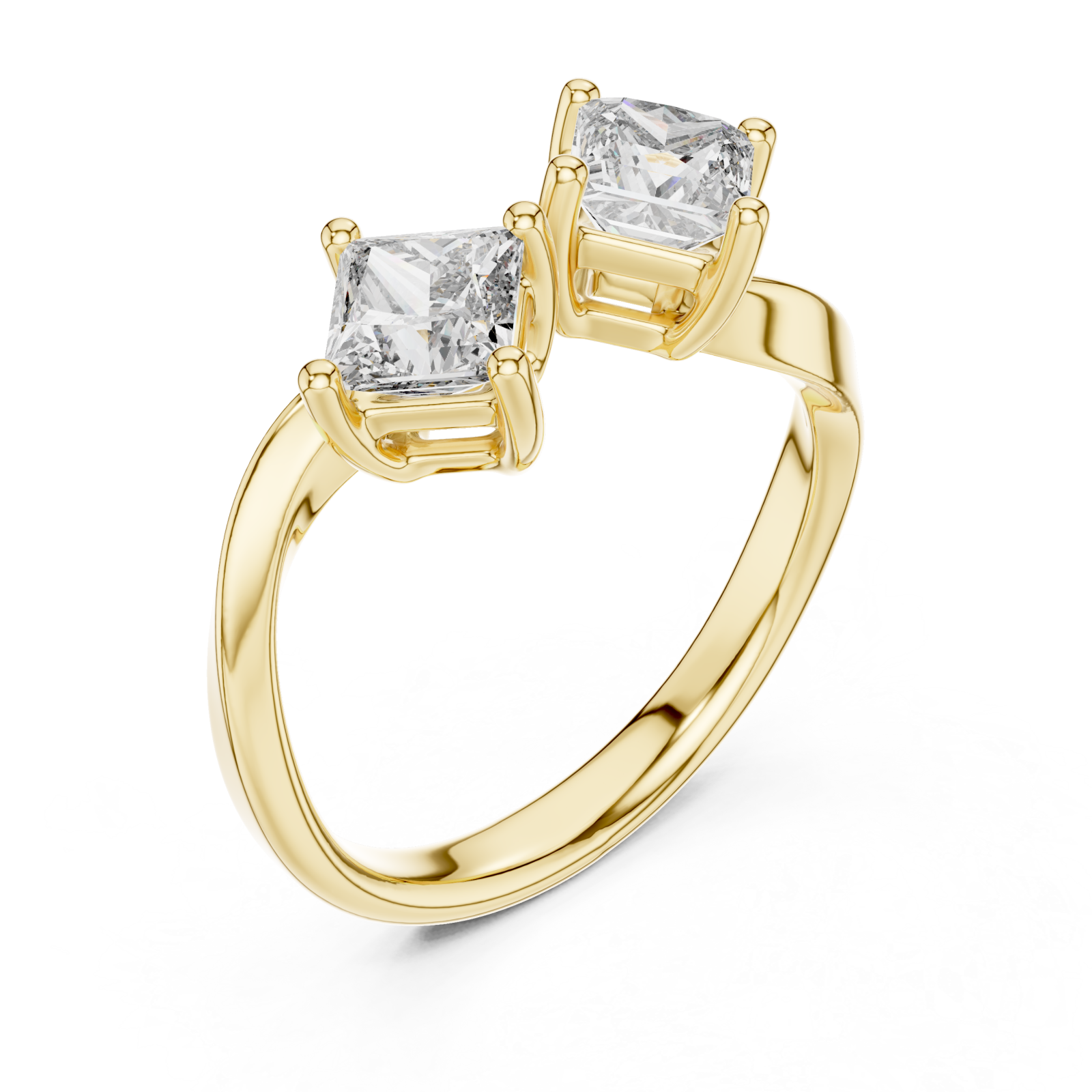 Gold Blooming Silhouette Statement Band Right View