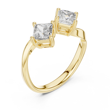 Gold Blooming Silhouette Statement Band Right View