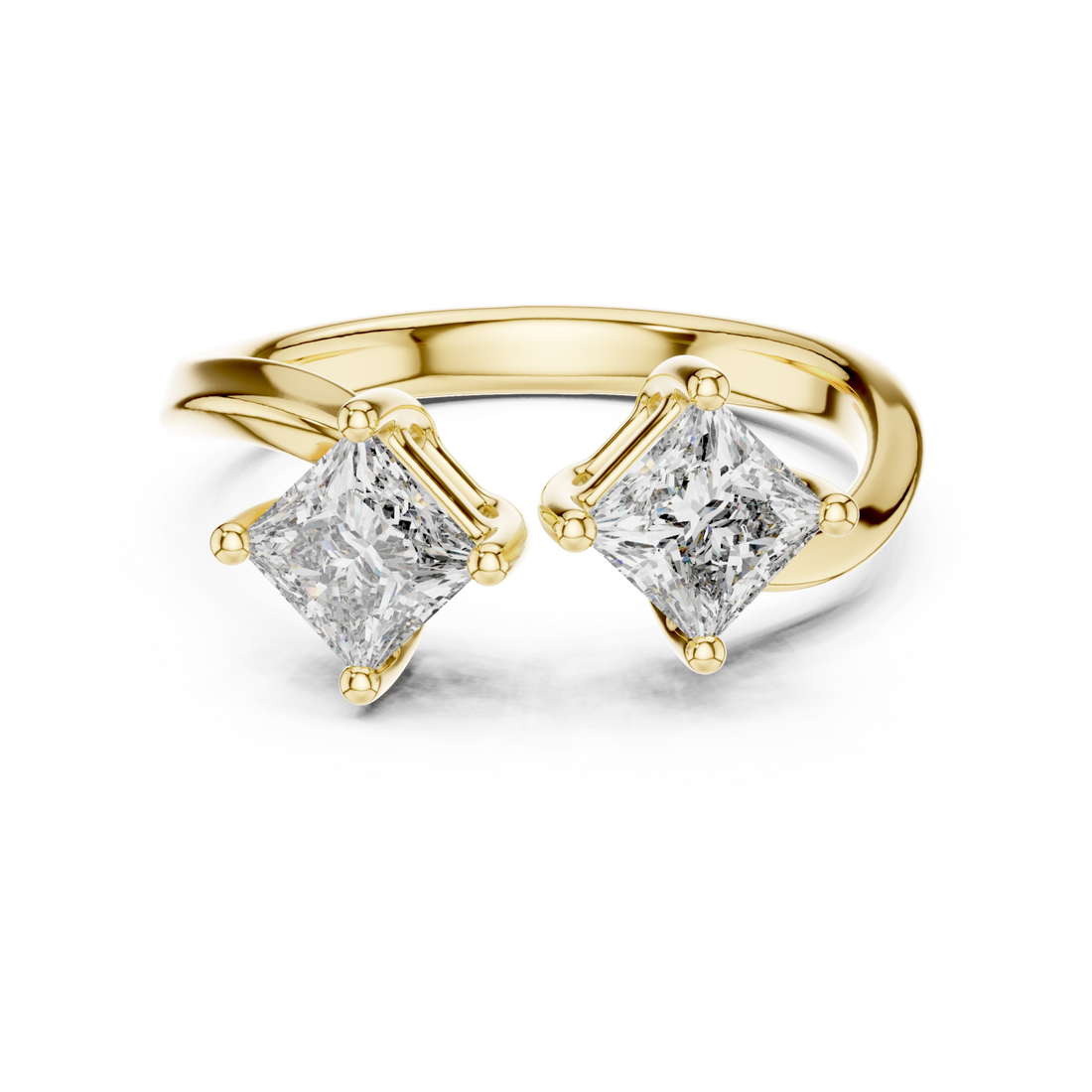 Gold Blooming Silhouette Statement Band Right View