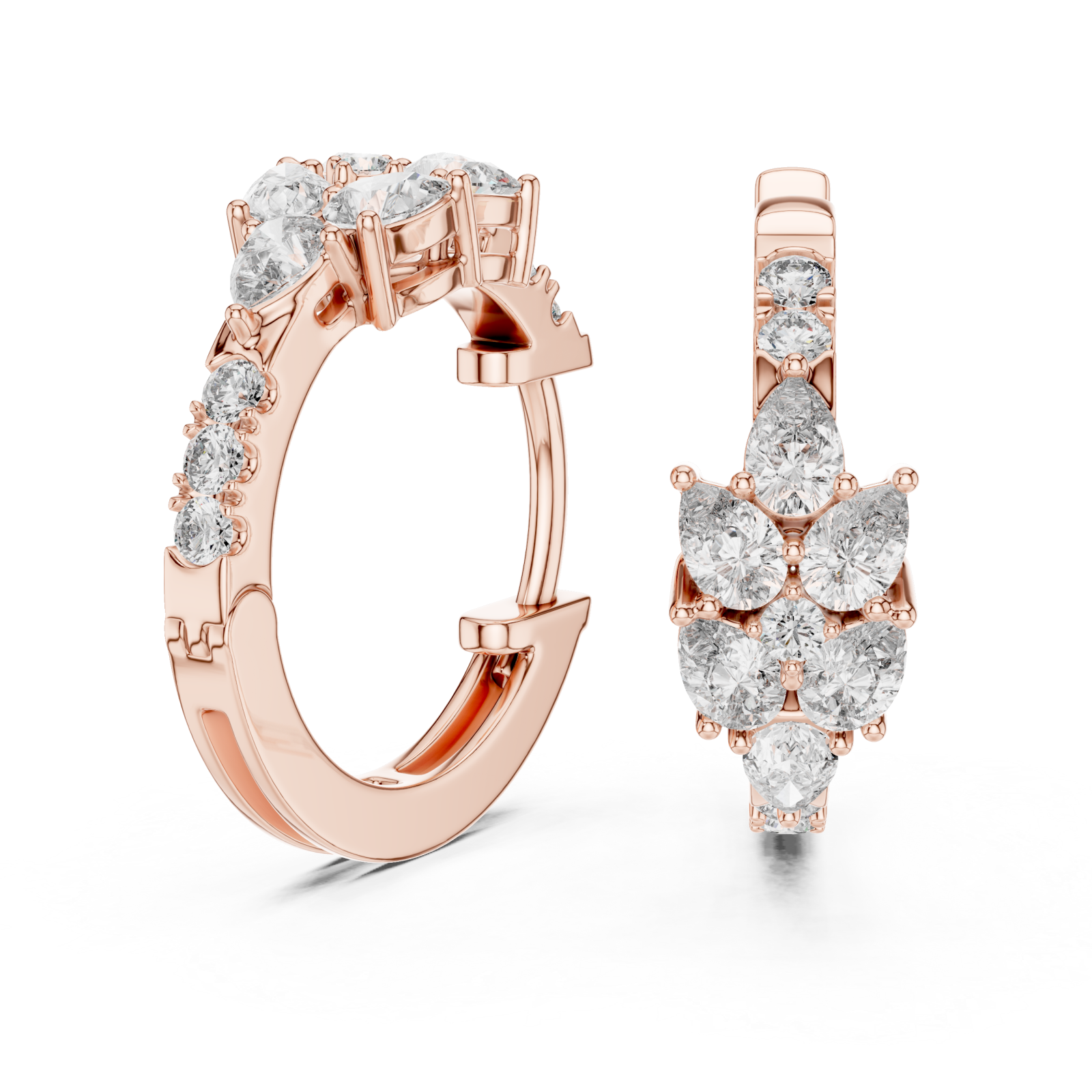  Rose Gold Twilight Meadow Harmony Hoop Earrings Left View