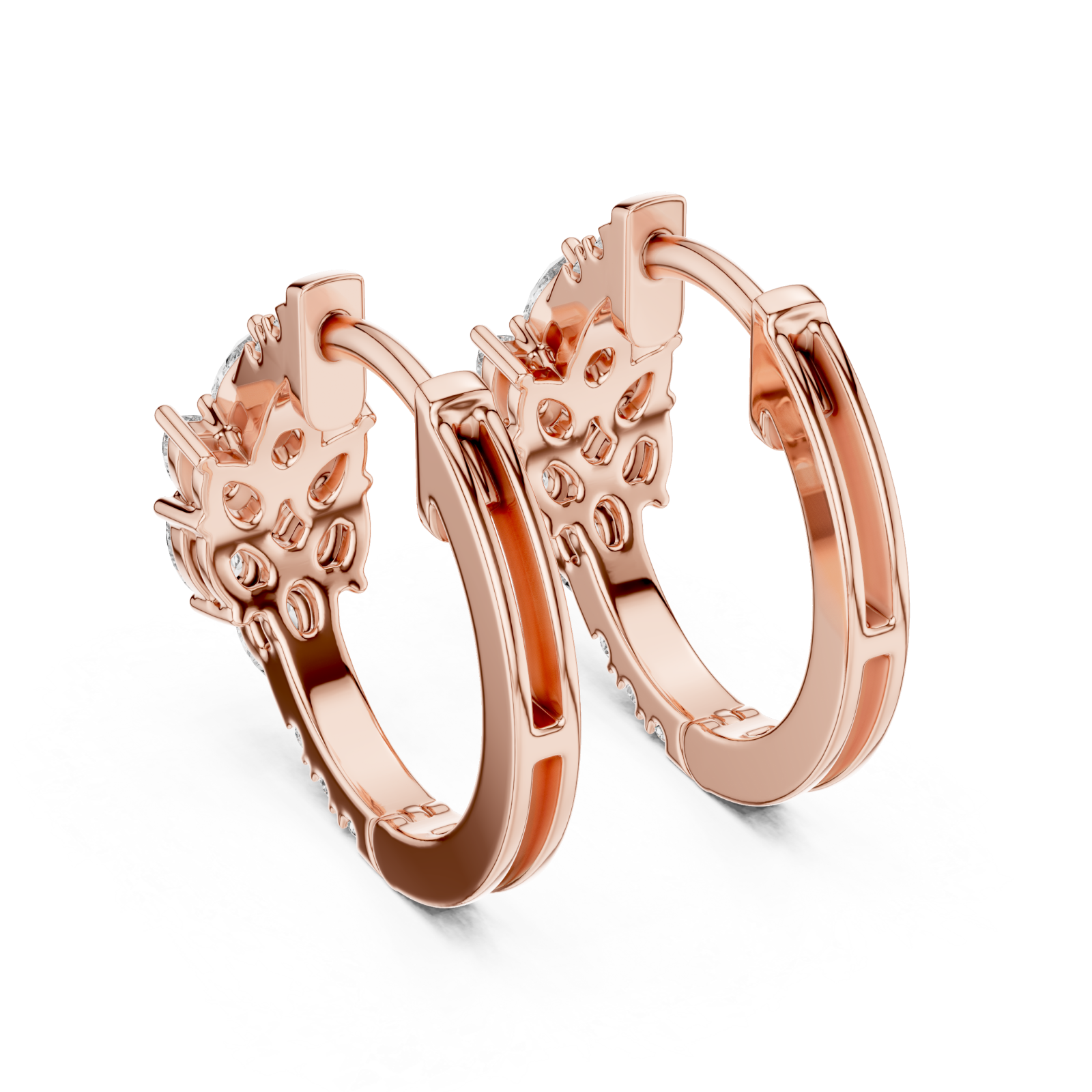  Rose Gold Twilight Meadow Harmony Hoop Earrings Side View