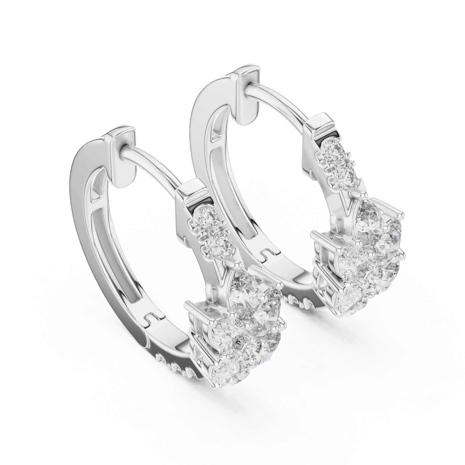  White Gold Twilight Meadow Harmony Hoop Earrings Right View