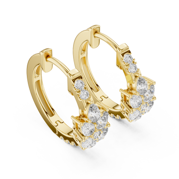 Gold Twilight Meadow Harmony Hoop Earrings Right View