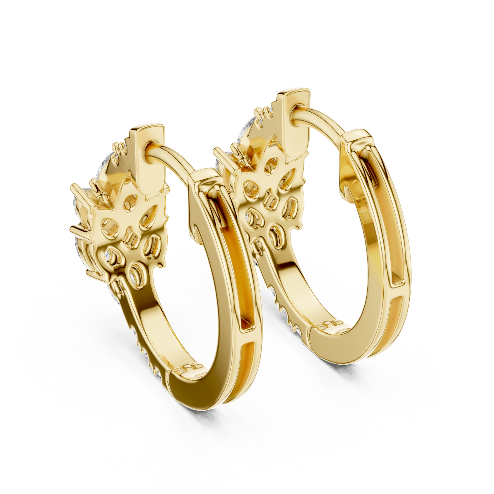  Gold Twilight Meadow Harmony Hoop Earrings Side View