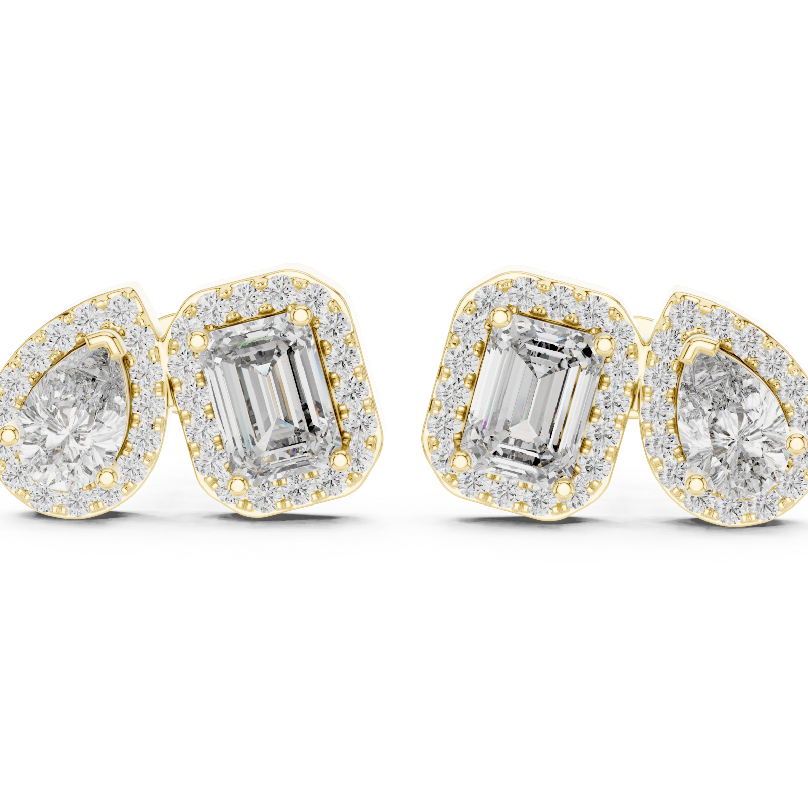  Gold Twilight Cascade Modern Studs Left View