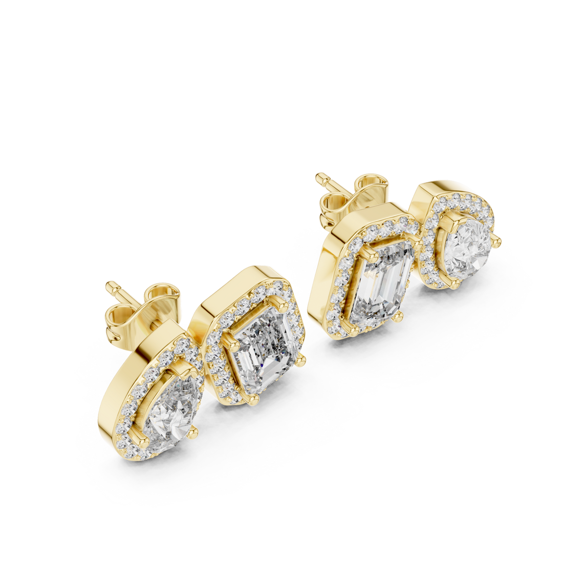 Gold Twilight Cascade Modern Studs Right View