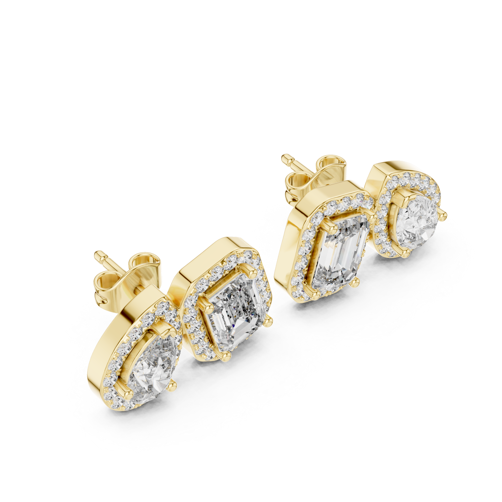 Gold Twilight Cascade Modern Studs Right View