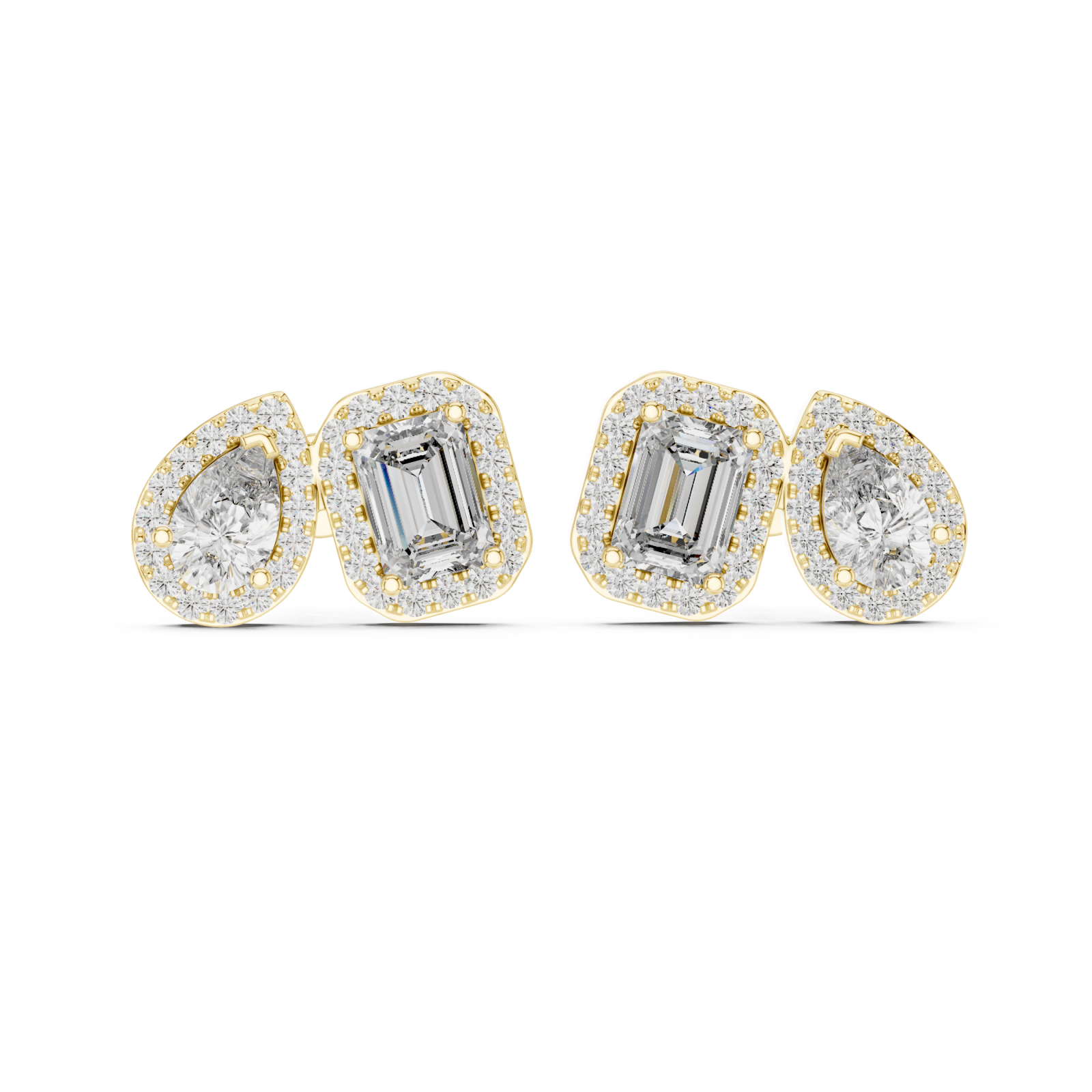  Gold Twilight Cascade Modern Studs Front View