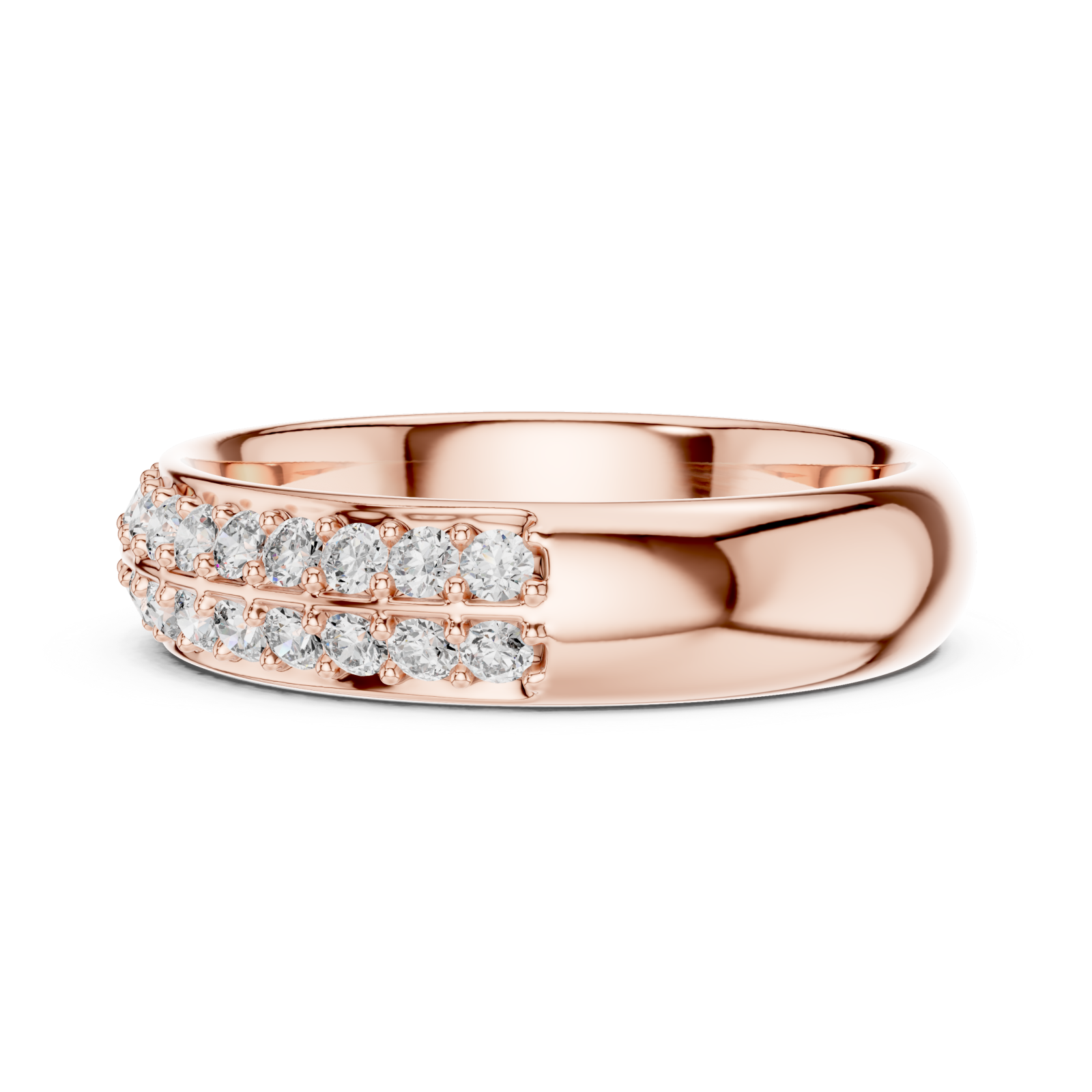  Rose Gold Radiant Allure Eternity Band Side View