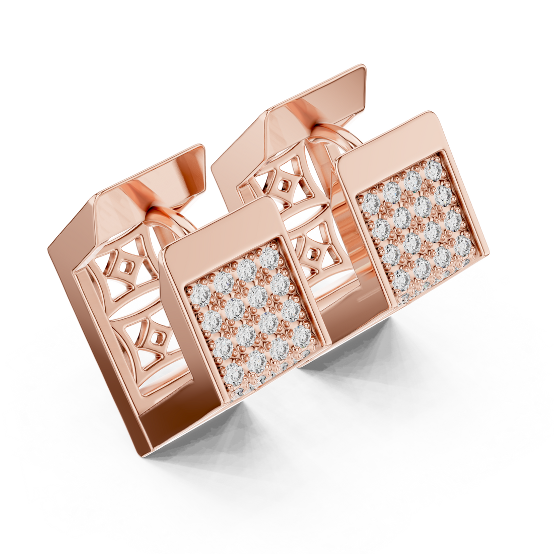  Rose Gold Radiant Cascade Modern Earrings Right View