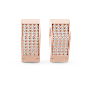  Rose Gold Radiant Cascade Modern Earrings Front View