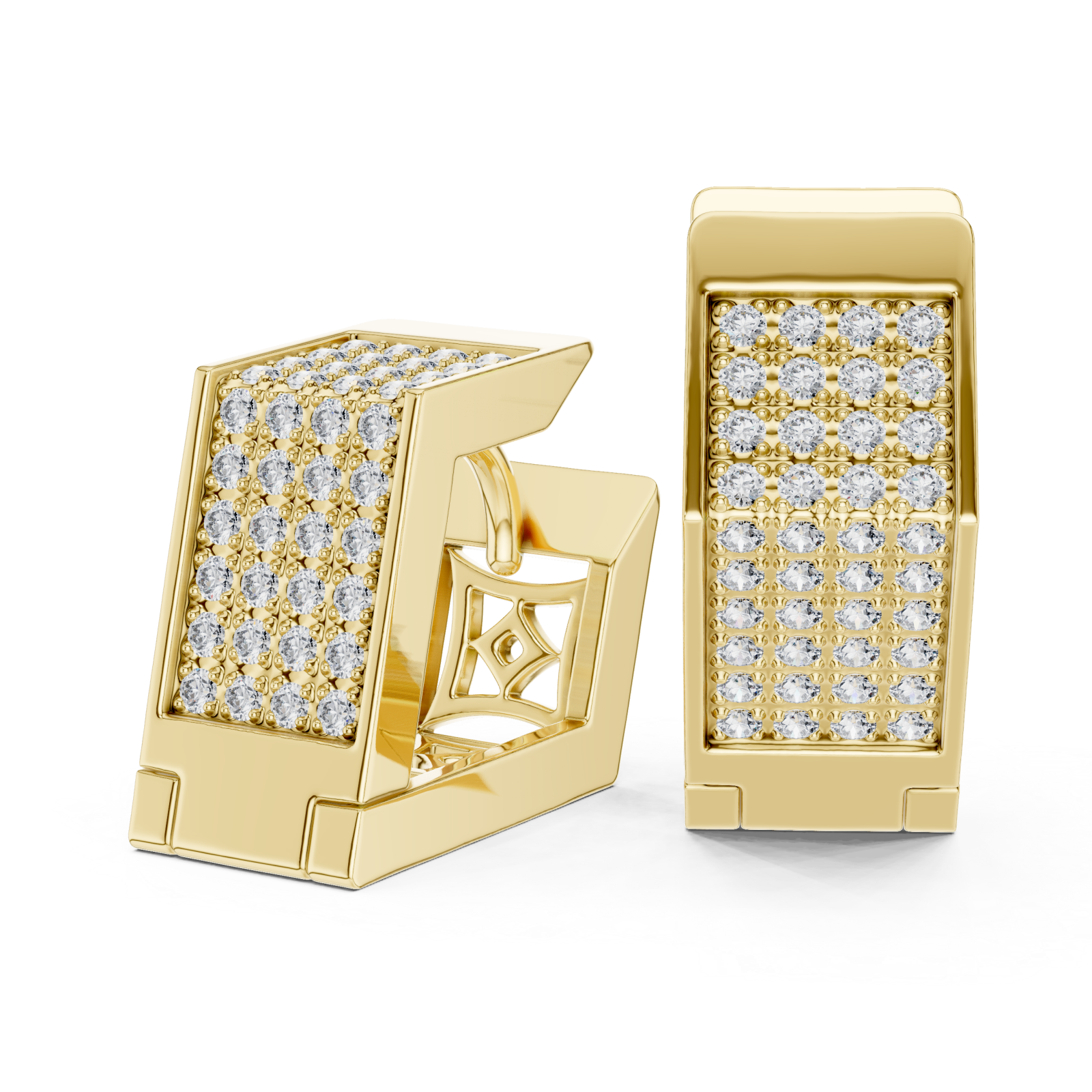  Gold Radiant Cascade Modern Earrings Left View