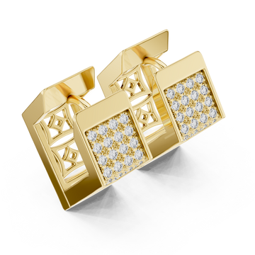 Gold Radiant Cascade Modern Earrings Right View