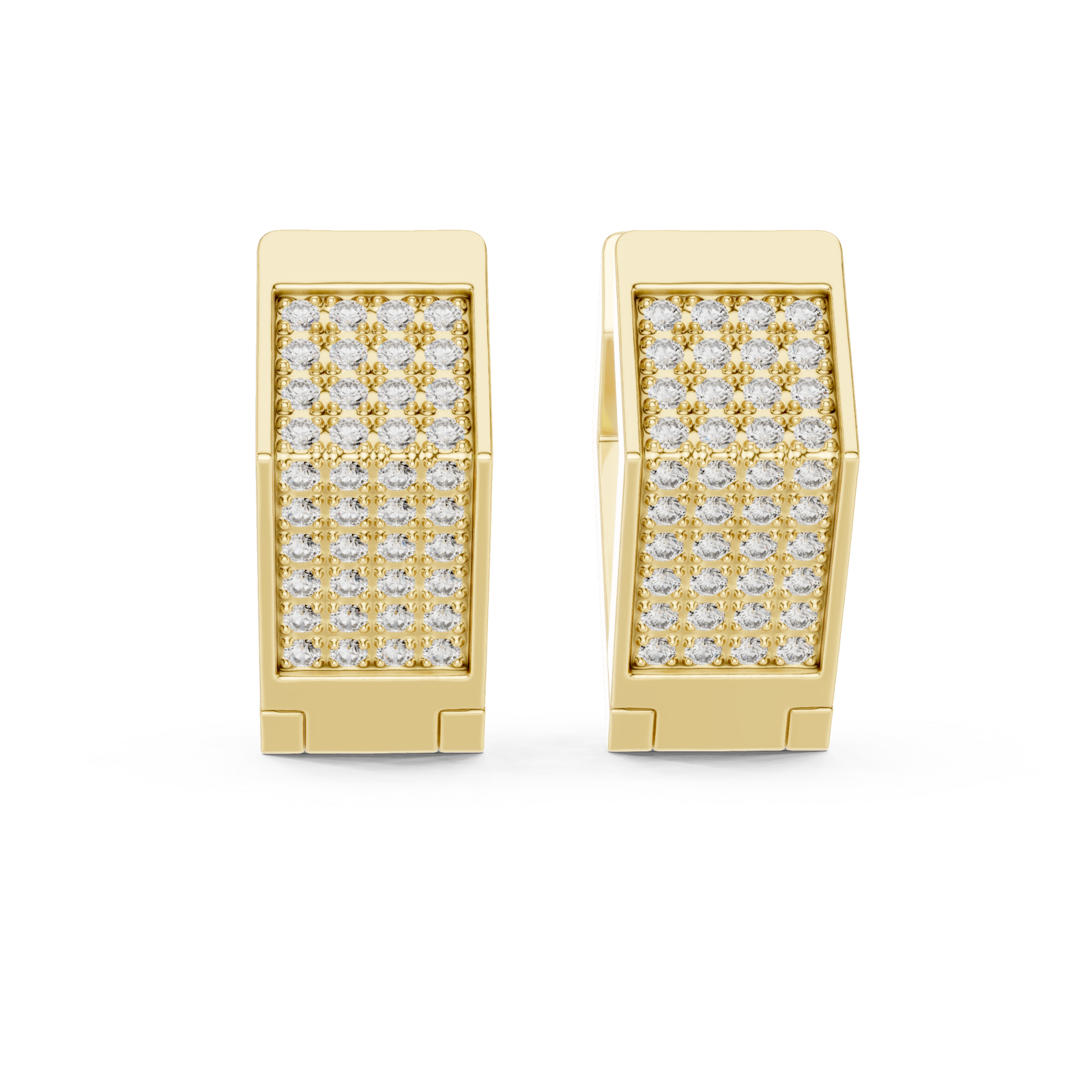  Gold Radiant Cascade Modern Earrings Front View