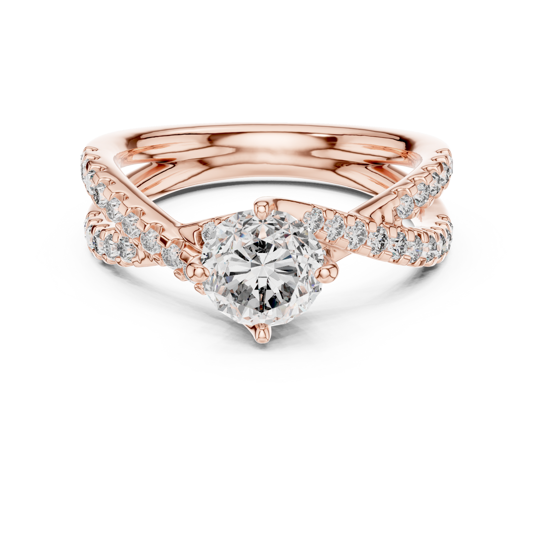  Rose Gold Whispering Allure Petite Band Ring Right View