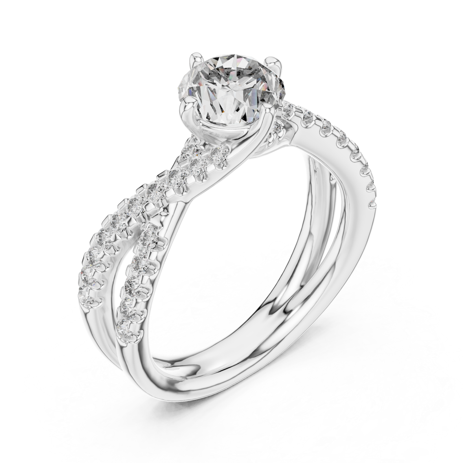  White Gold Whispering Allure Petite Band Ring Right View